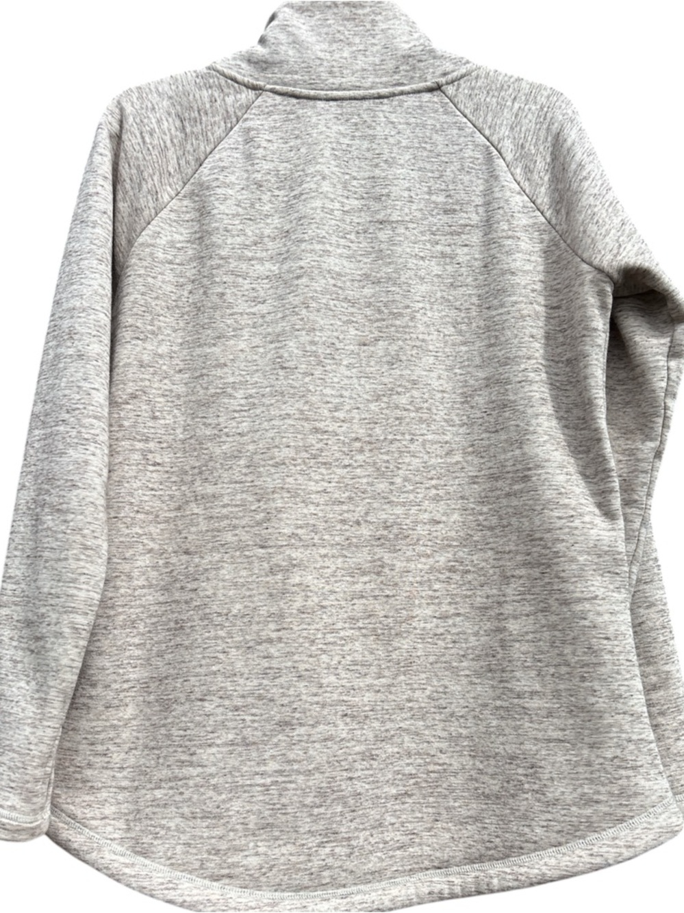 ATHLETA Heathered Oatmeal Cozy Karma Asym Zip Turtleneck Top Size Small EUC - Picture 4 of 8